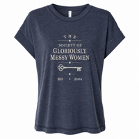 "The Society of Gloriously Messy Women"  - Washed Navy, Vintage, Relaxed Fit Brocan-Tee