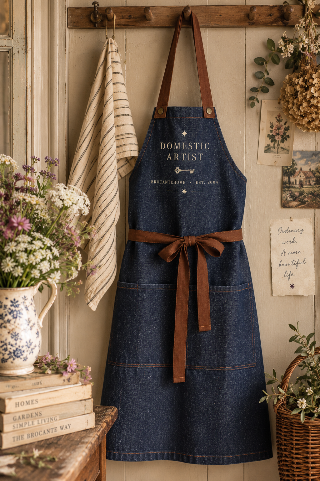 "Domestic Artist" Crossback Denim Apron